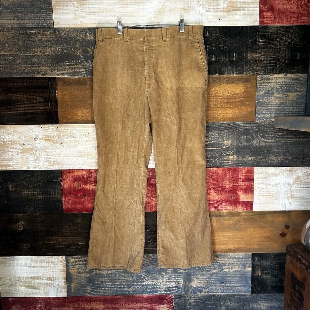Vintage Levi's Panatela Pant Mens 32x27 Brown Chino Corduroy Business Preppy